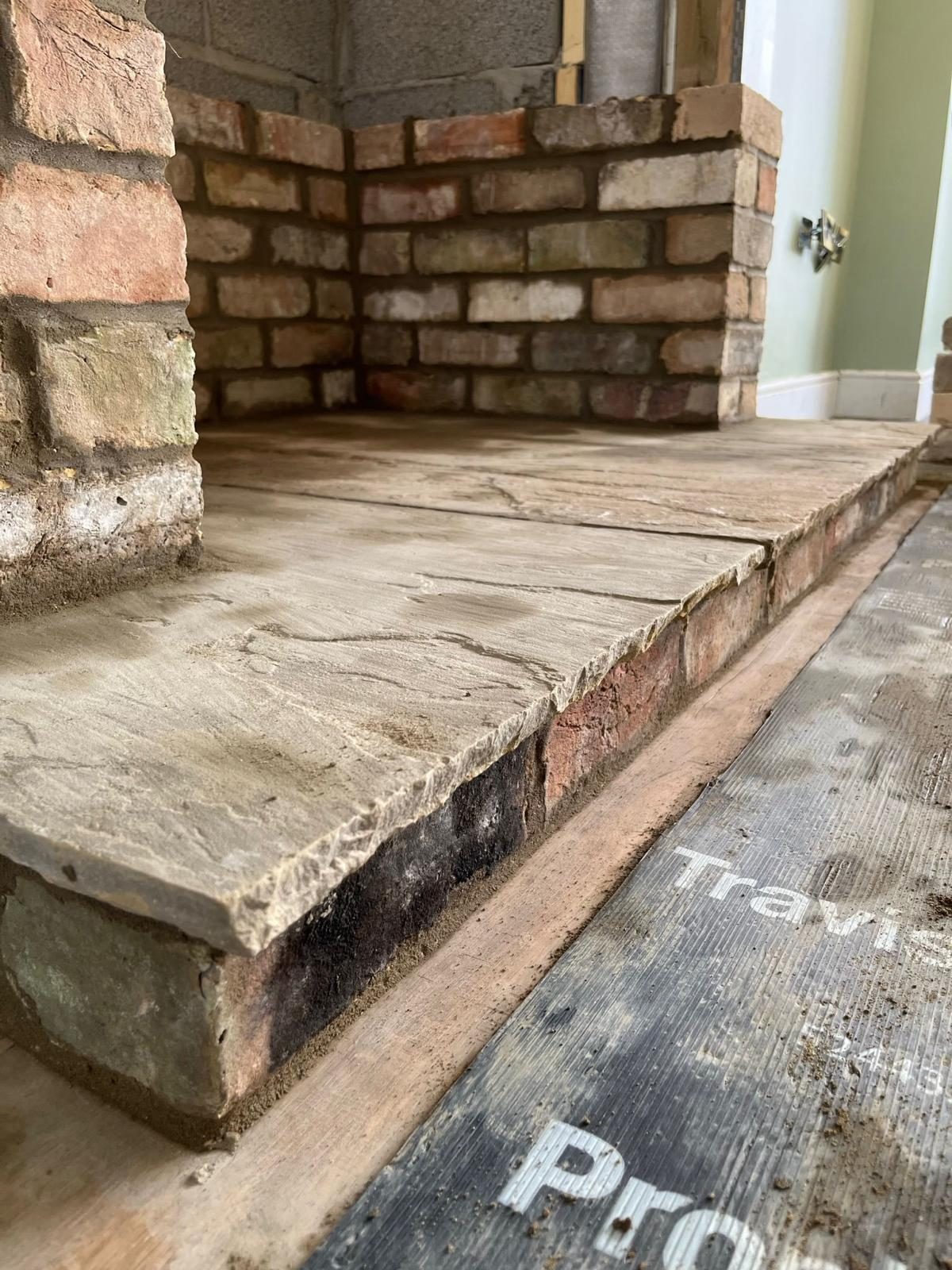 Inglenook Fireplace — 04 · Stone hearth detail